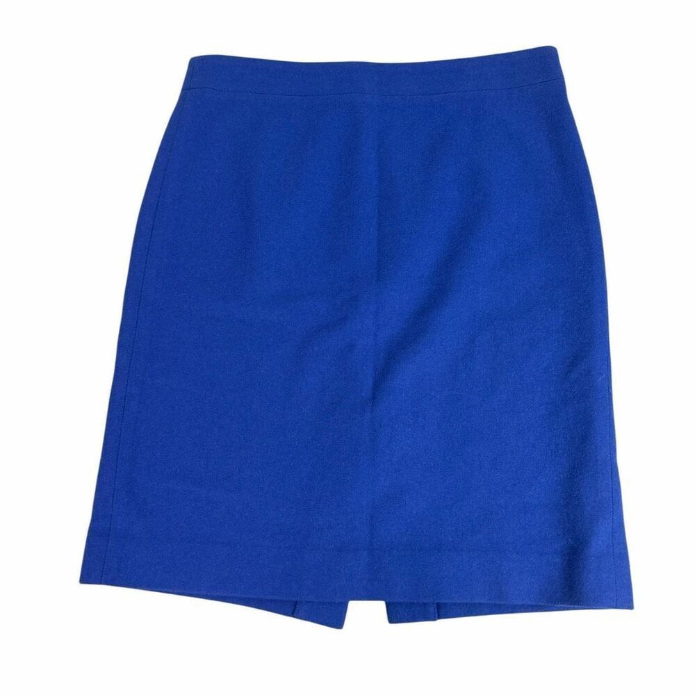 J. Crew Womens size 6 Pencil Skirt Blue Wool Blend